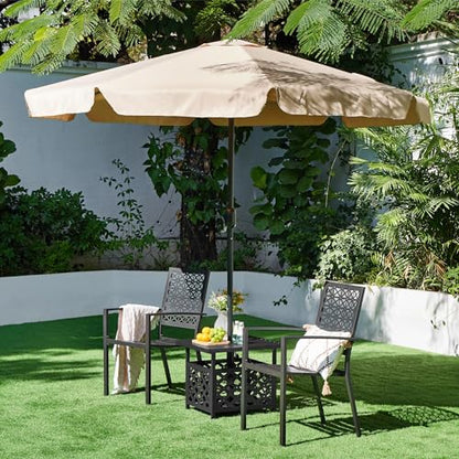 Yaheetech Metal Patio Chairs Set of 2 Steel Stackable Dining Chairs | Steel construction with stackable design and lattice back creates stable patio seating that assembles easily for dining.