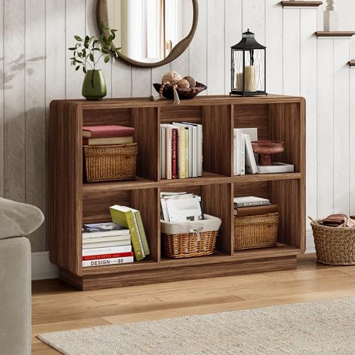 6 Cube Storage Organizer, Wooden Bookcase with Storage, 43 Inch, view 3