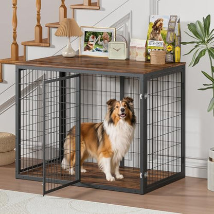 Dog Crate Furniture, 47'' Dog Kennel Indoor with 3 Doors, view 3