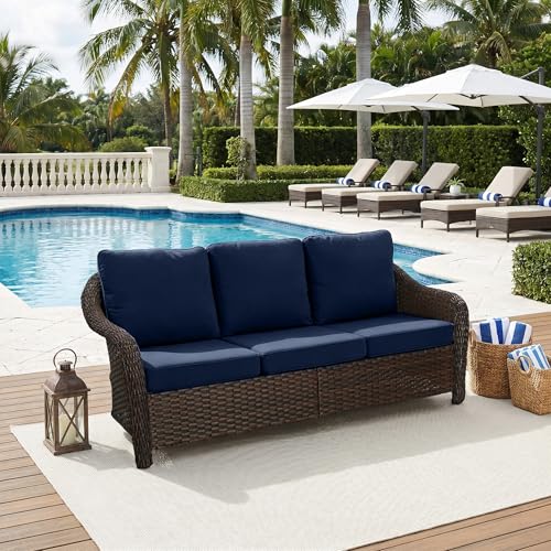 77 inch Outdoor Wicker 3 Seater Sofa, view 2