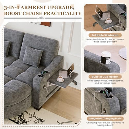 60” Loveseat Chaise Lounge Chair with Ottoman, view 6