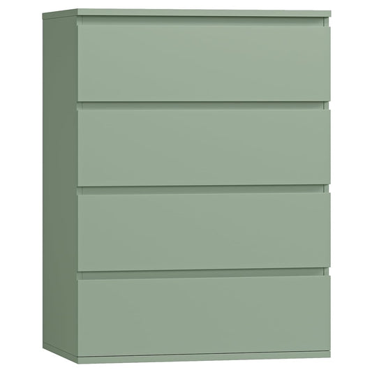 4 Drawer Dresser, Green Dresser Modern Storage Chest of Drawers 23.6L x 15.7W x 31.5H in, Storage Cabinet with 4 Drawers for Home Office, Green