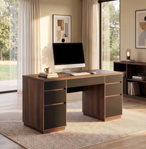 Computer Desk with Storage, 63'' Executive Desk with 7 Drawers, view 2