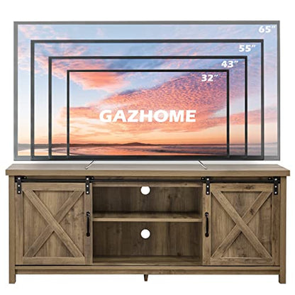 Farmhouse TV Stand with Sliding Barn Doors, view 5