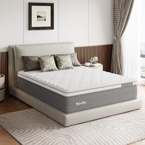 14 Inch Queen Size Mattress,Hybrid Queen Mattress with Gel Memory Foam, Cool-to-Touch Nylon Blend & Pocketed Coils for Adaptive Body Support & Motion Isolation CertiPUR-US Certified