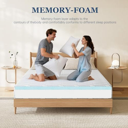 EYN Twin Size Memory Foam Mattress, 6 Inch Twin Bed Mattresses in a Box, Relieve Pressure with Medium Support, CertiPUR-US Certified, 75''L x 38''W