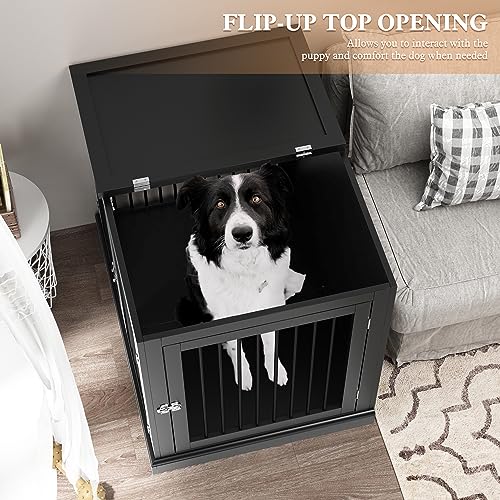 Dog Crate Furniture, Wooden Dog Kennel with Cushion, Dog Crate End Table Large, view 3