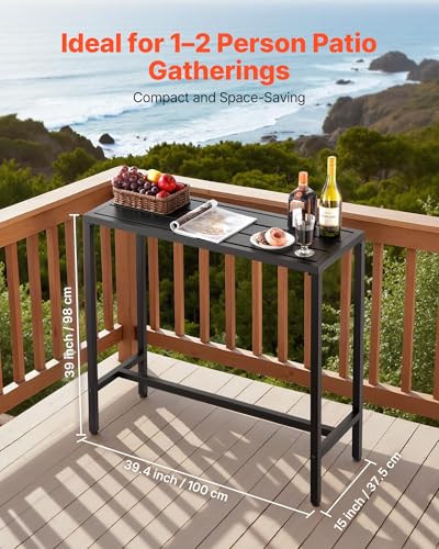 Outdoor Bar Table, 39.4 x 15 in Patio Bar Table, view 5
