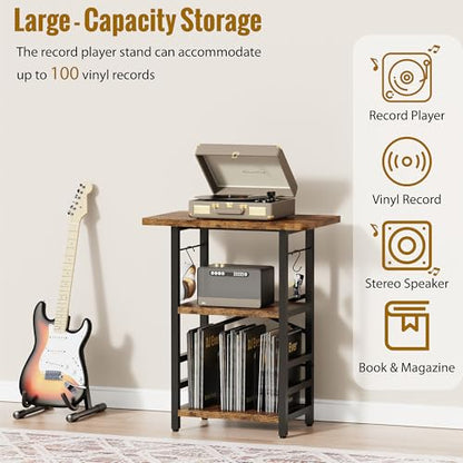 Record Player Stand with Extended Desktop, view 4