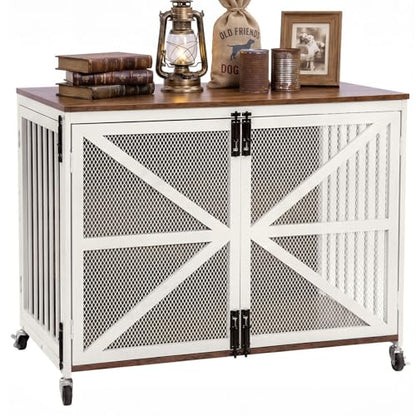 39" Farmhouse Dog Crate Furniture for Small Medium Breed, view 2