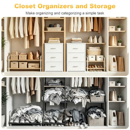 Dresser for Closet, Stackable Storage Drawers, Closet Storage, White, view 6