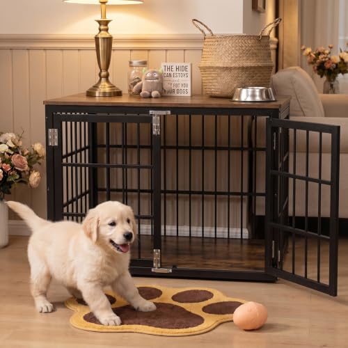 Dog Crate Furniture 38 Inch Indoor Crate Dog Cage Wooden Kennel, view 3