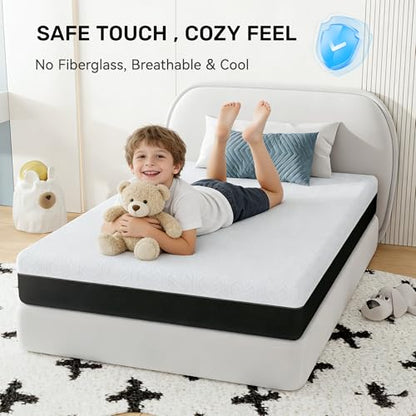 Twin Mattress, 8 Inch Memory Foam Mattress in a Box, Medium Firm, Supportive & Pressure Relief, Removable Cover, CertiPUR-US Certified, No Fiberglass