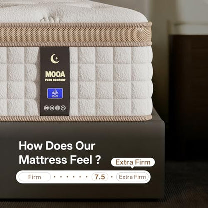 12 Inch Queen Mattress - Mattress Hybrid Cooling Gel Memory Foam & Pocket Coils,Medium Firm Mattress in a Box for Ergonomic Spinal Support,Motion Isolation & Edge Support for Side & Back Sleepers
