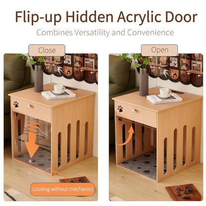 26 Inch Dog Crate Furniture for Small Dogs as Sofa Side Table with Flip-Up, view 6