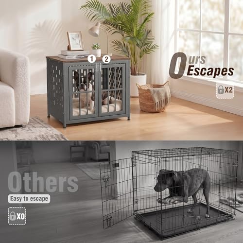 Heavy Duty 26 Inch Indestructible Furniture Dog Crate for High Anxiety Dogs, view 4