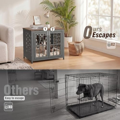Heavy Duty 26 Inch Indestructible Furniture Dog Crate for High Anxiety Dogs, view 4