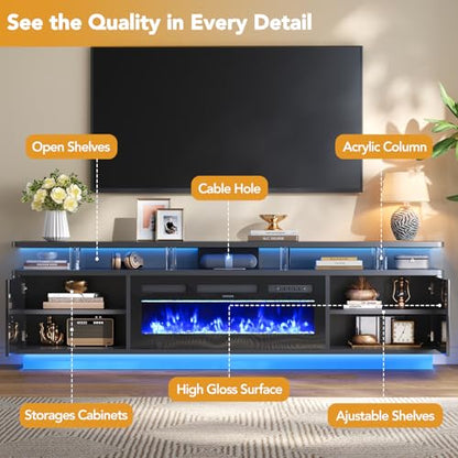 MXV 80" Fireplace TV Stand for TVs Up to 90", view 5