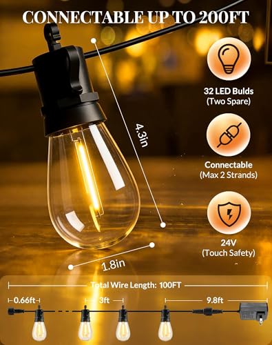 Outdoor String Lights LED Patio-Light, view 7