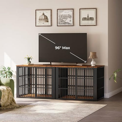 48" Foldable Dog Crate Furniture, view 7