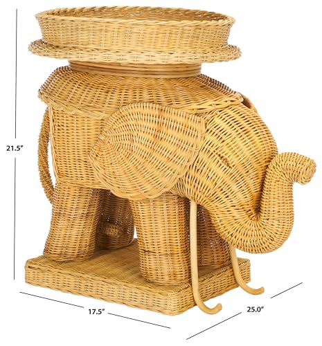 SAFAVIEH Home Collection – Balford Rattan Storage Accent Table with Tray, Fully Assembled, Natural Modern Side Table for Living Room (SEA7038A)