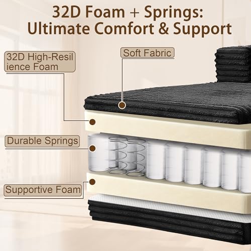 125" Sectional Boneless Couch for Living Room, Modular Cloud Couch Sectional with Storage Pockets & Cup Holders, Modern Corduroy Modular Sofa, Black U-Shaped Compressed Sofa Couch in a Box