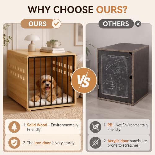 30 Inch Solid Wood Puppy Crates for Small Dogs Crate End Table, view 6