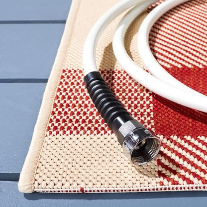 SAFAVIEH Courtyard Collection 8' x 10' Red/Bone CY6201 Plaid Indoor/ Outdoor Patio Backyard Mudroom Area Rug