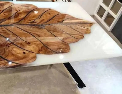 Customized White Epoxy Table, Dining Table, Wood Resin Table, Coffee Table, River Sofa Table, Handcrafted Table, Home Interior Furniture (Without Stand, 72 x 36Iches)