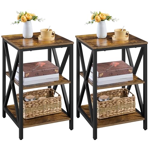 Yaheetech Industrial End Tables Set of 2, view 2
