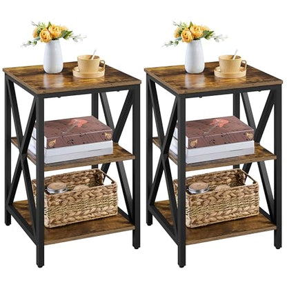 Yaheetech Industrial End Tables Set of 2, view 2