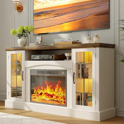 2-in-1 Multifunctional Fireplace TV Stand with 23" Removable Electric Fireplace, view 2