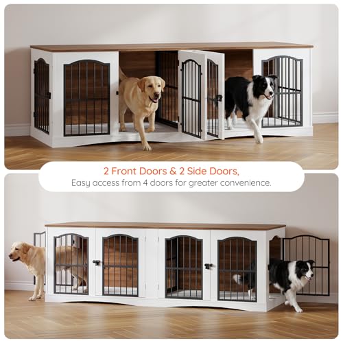 78.7" Dog Crate Furniture for 2 Dogs, Double Dog Kennel for Medium Dogs, view 5