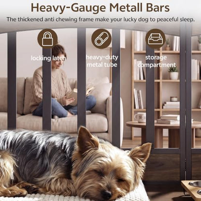 39.4" Dog Crate Furniture, Wooden Dog Cage for Small & Medium Dog, view 6