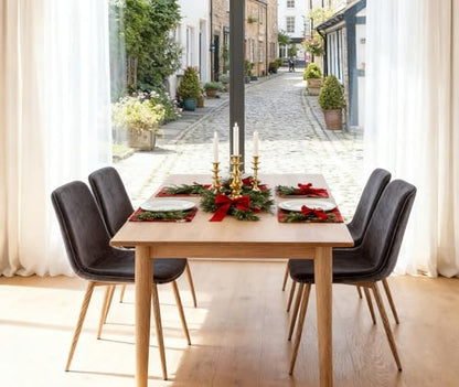 Dining Chairs Set of 4 Velvet Kitchen Chairs with Metal Legs Grey Modern Mid-Century Dining Room Chairs for Holiday Gatherings, Daily Use, Office Leisure Side Chairs