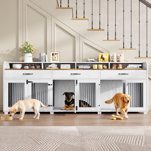 95" Dog Crate Furniture, Multi-Functional TV Stand with Storage, view 7