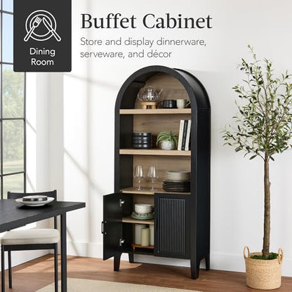 Best Choice Products 72" Tall Arched Pantry Cabinet w/Reeded Doors, view 7