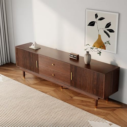 66.9" Mid Century Modern TV Stand for 75 inch TV for Living Room, Walnut, view 4