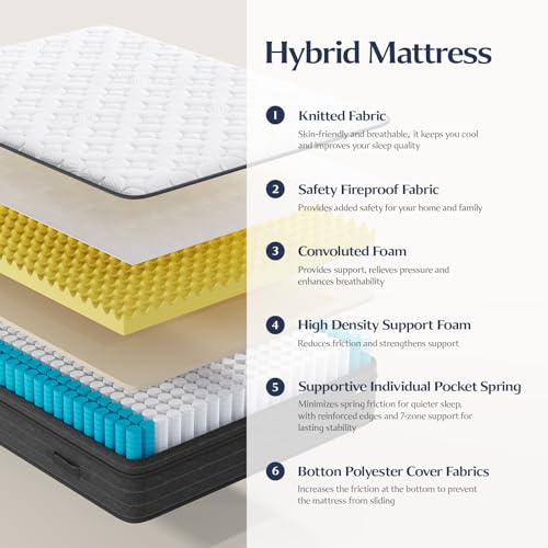 12 Inch Queen Hybrid Mattress in a Box, Medium Firm, Gray, view 8