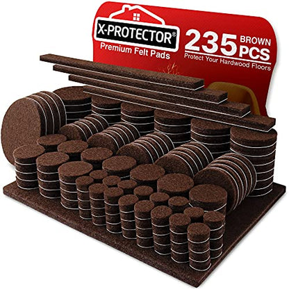 Felt Furniture Pads 235 PCS Premium Furniture Pads - Felt Pads Furniture Feet Best Wood Floor Protectors - Protect Your Hardwood & Laminate Flooring!