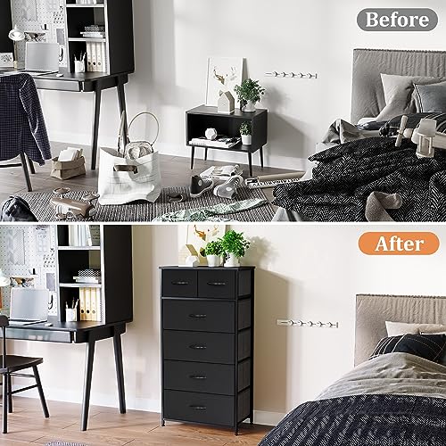 Tall Dresser for Bedroom, Fabric Storage Tower with 6 Drawers, view 5