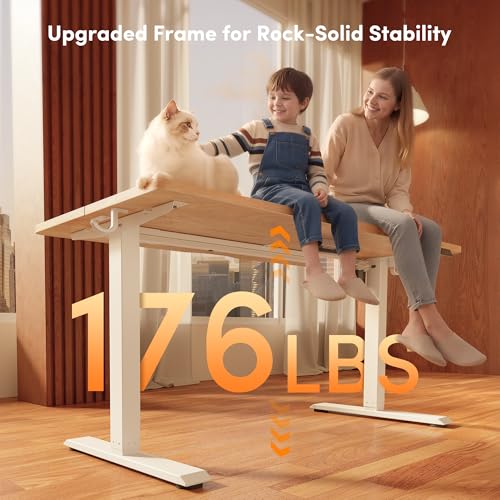 Standing Desk 48 × 24 Inch Electric Height Adjustable, Maple, view 5