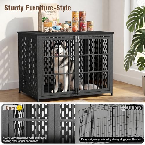 Heavy Duty 42 Inch Indestructible Furniture Dog Crate for High Anxiety Dogs, view 5
