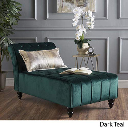 Christopher Knight Home Rafaela Modern Glam Tufted Velvet Chaise Lounge, view 5