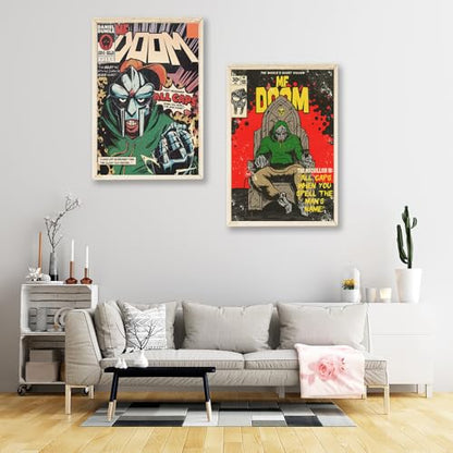 Music Poster Home Decor Rapper MF Posters Canvas Music Wall Art Hanging Picture Print Dorm Room Bedroom Decorative Gift (8x12in Unframed)