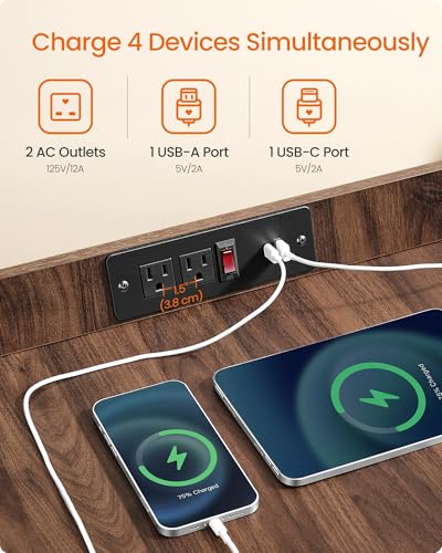 Modern Dog Crate Furniture with Charging Station, view 4