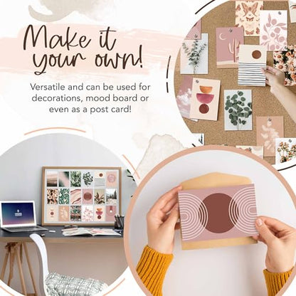 Boho Wall Collage Kit for Teen Girls, Cute Room Decor, Aesthetic Wall Decor Pictures, Boho Wall Art Prints Bedroom Decor, Posters for Room Aesthetic, Dorm Collage Photos 50 Set 4x6 inch
