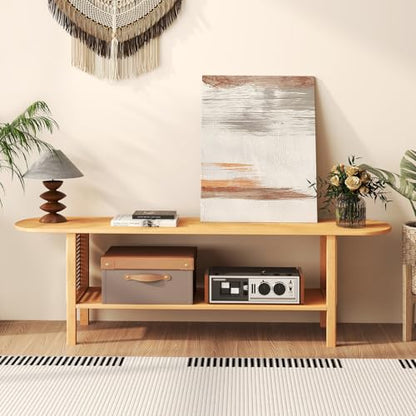 Bamboo TV Stand with Storage for TVs up to 65", view 8