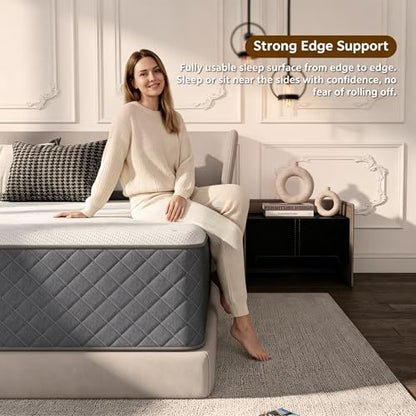 Twin Size Mattress, Hybrid Twin Mattress 12 Inch Medium Firm, view 6