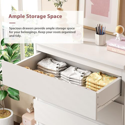 5 Drawer Dresser for Bedroom, White Dresser Chest of Drawers, view 5